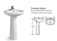 Inodoro Sanitaire pas cher économique Suite Twyford Wc Salle de bain Céramique Piédestal Lavabo Évier et Siphonique Ensemble de Toilette Deux Pièces