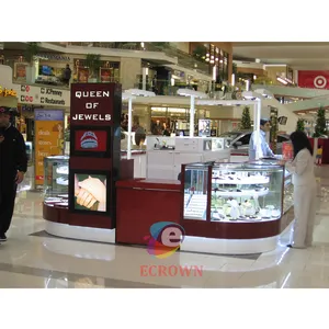 Wooden Diamond Display Cabinet Beauty Products Showcase Shelf Maquillage Stand Shopping Mall Jewelry Kiosk OEM