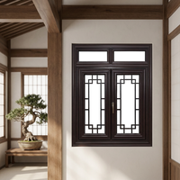 Fenêtre à battant horizontale de luxe en alliage d'aluminium, style chinois ancien, triple isolation, vitrage Low-E, économie d'énergie, isolation thermique extérieure