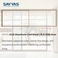 Puerta Abatible Moderna SAYYAS A86slim de Aluminio y Madera con Aislamiento Acústico para Apartamentos y Uso en Exteriores, Garantía de 5 Años
