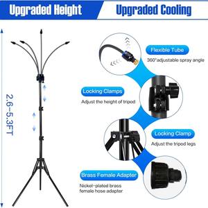 Sistema de Pulverización Ajustable con Soporte, Manguera de 26 Pies, Trípode, Atomizador de Agua para Jardín, Enfriamiento, Uso en Exteriores - Product Image 2