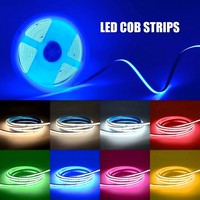 Bande LED COB flexible à découpe libre, haute luminosité, blanc 6000K 4000K 2700K, CRI 90, 12V 24V, 8mm, dimmable