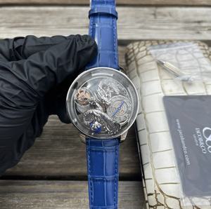 Reloj de Cuarzo para Hombre de Lujo Innovador Astronomia DRAGON HAIOU, Oro Rosa, Cristal de Zafiro Transparente, Caja de Acero Inoxidable, Correa de Cuero - Product Image 2