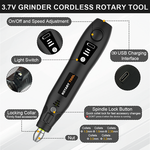 Grinding Pen 3 Speed Variable <b>Mini</b> Rotary Tool USB Rechargeable Engraving Polishing Carving Drill Accessories Set - Product Image 2