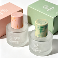 Botol Parfum Kaca Mewah Custom Grosir Kosong 30ml 50ml 100ml Botol Parfum Bulat Frosted Silinder Dengan Sprayer Dan Tutup