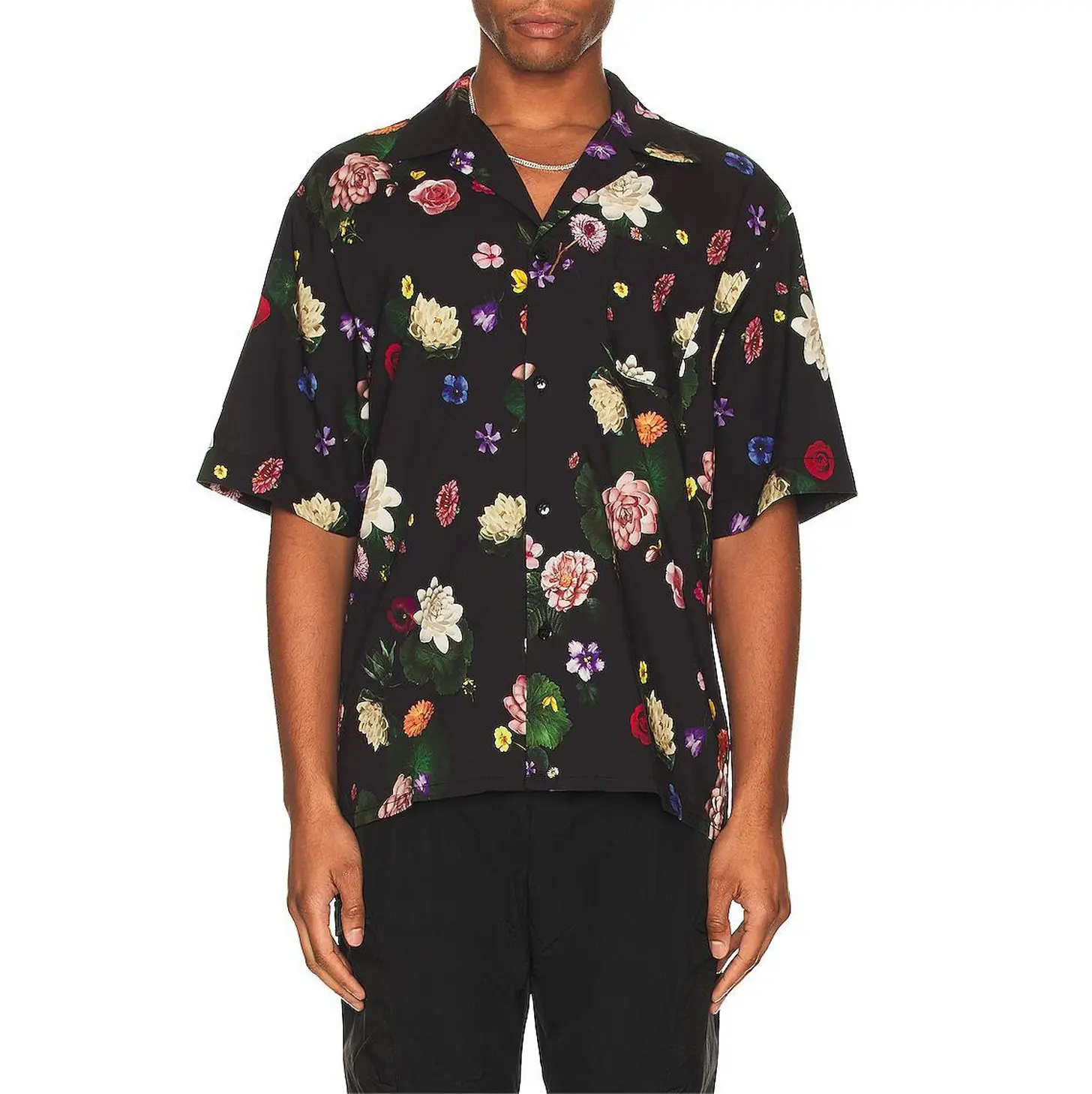 Custom Men's Hawaiian Shirt Casual Viscose Button Up Short Sleeve Shirt
