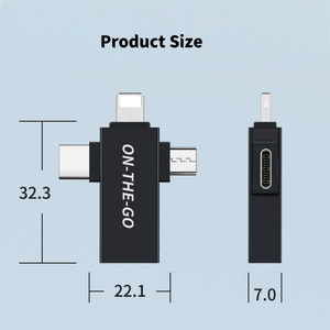 ชุดอะแดปเตอร์ไมโคร OTG USB มุมขวาแบบ3-in-1สำหรับอะแดปเตอร์แหล่งจ่ายไฟแบบ Micro Type C สำหรับป้องกัน iPhone - Product Image 6