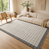 Tapis de sol neutre à grille fine 100% laine de Nouvelle-Zélande, fait main, à boucles coupées, résistant aux taches, personnalisé, style nordique, pour chambre et salon