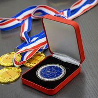EVEWRIN Boîtes de rangement et d'emballage de luxe modernes en cuir pour pièces de monnaie, badges et médailles, personnalisables, pour cadeaux et artisanat