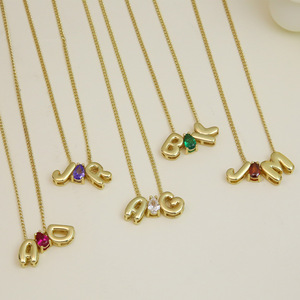 Tùy Chỉnh Birthstone Đồ Trang Sứ<span class=keywords><strong>c</strong></span> Ban Đầu 26 Tiếng Anh Chữ Teardrop Hình Phụ Nữ December Birthstone Vòng <span class=keywords><strong>C</strong></span>ổ - Product Image 6