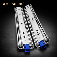 Glissières de tiroir de cuisine AOLISHENG modernes robustes à extension complète 53 mm avec roulement à billes, fonction de verrouillage, silencieuses, pour salle à manger et extérieur