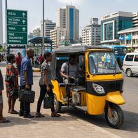 Tuk Tuk à essence 200cc avec batterie MSDS 32Ah, tricycle taxi à 3 roues pour passagers, capacité de charge de 1000 kg, vitesse maximale de 60 km/h