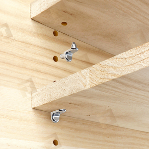 Nickel mạ đồ nội thất phần cứng kim loại Kệ hỗ trợ Clip chốt tủ kệ hỗ trợ với vít - Product Image 4