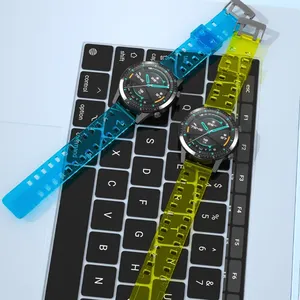 Bracelet CAOWTAN 20mm 22mm pour bracelet de montre Samsung galaxy <span class=keywords><strong>42mm</strong></span> 46mm gear s3 silicone transparent remplacement pour Huawei GT 2e honour - Product Image 2