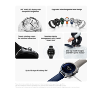 Reloj S4 AMOLED Fitness Activity Tracker Ritmo cardíaco Brújula Seguimiento Cuero 4G Android IOS Despertador Magnético