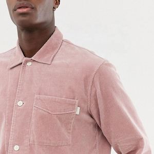 Fabricant OEM Chemises pour Hommes 100% Coton <span class=keywords><strong>Surchemise</strong></span> Corde à Manches Longues en <span class=keywords><strong>Rose</strong></span> - Product Image 3