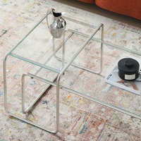 Table basse en verre Kinno salon maison moderne simple nordique multi-fonctionnel combinaison de rangement table basse