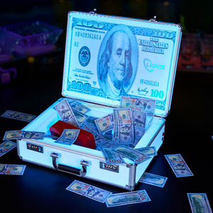 Décoration de fête amusante : Valise lumineuse Dollar US avec billets LED couleur personnalisée pour affichage publicitaire de bouteilles, facile à utiliser - Product Image 4
