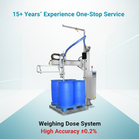 Machine de remplissage semi-automatique pour fûts IBC de grande capacité, pour détergents, pesticides, colle, lubrifiants, avec une précision de +-0,2% grâce au système Mettler Toledo