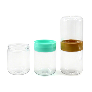 Bocaux en plastique transparent à double paroi, personnalisables avec logo, pour bonbons, noix, snacks ou cosmétiques. - Product Image 2