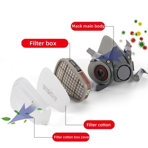 Reutilizable DE SEGURIDAD reutilizable polvo carpintería media máscara de gas con respirador para protección contra vapores de polvo - Product Image 2