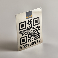 Placa de identificación de información de código QR de empresa de señalización de metal de corrosión de acero inoxidable de alta calidad personalizada
