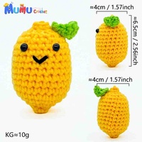 Handgemaakt gehaakt citroen amigurumi pluche fruit knuffel voor thuis, kantoor, bureau decoratie cadeau