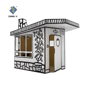 Cardboard Coloring Playhouse For Kids DIY Paper Playhouse Foldable Drawing Paper Doll House