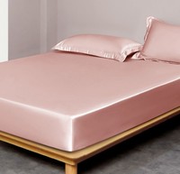 Drap-housse, drap plat et taie d'oreiller en soie 100% naturelle 19MM 22MM 25MM