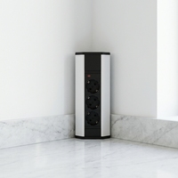 Duvar Köşe Prizi 3 AC Priz + USB-C PD 20W USB-A Hızlı Şarjlı Köşe Prizi (AB Standartlarında) Mutfak ve Ofis İçin
