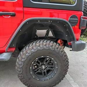 Custom Fit ruote in alluminio sopracciglia <span class=keywords><strong>pelle</strong></span> <span class=keywords><strong>di</strong></span> fango per 18-24 JEEP Wrangler JL parafango anteriore posteriore parafango parafango parafango - Product Image 2