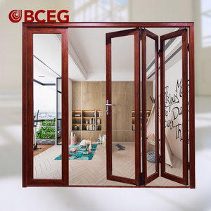 畅销书美国标准玻璃纤维框架大视野玻璃双扇门阳台手风琴折叠天井门 - Product Image 2