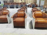 Aviation-Style Tomcat Fauteuil Ottoman Vintage En Cuir Véritable Cigar Club Salon Meubles pour Salon Rétro Aviator Chaise