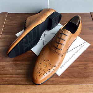 Nouvelles chaussures en cuir formelles pour hommes, modèle Brookes, gravées, style anglais, bout pointu, en cuir véritable. - Product Image 3