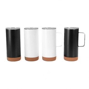 Tasse à café isotherme en acier inoxydable 304 de 16 oz avec base en liège et poignée, pour voiture - Product Image 5