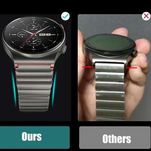 Cinturino in metallo da 22mm per <span class=keywords><strong>Huawei</strong></span> Watch <span class=keywords><strong>GT3</strong></span> <span class=keywords><strong>Pro</strong></span> Watch 3 46mm Honor Magic 2 Porsche Design bracciale in acciaio inossidabile con fibbia a farfalla - Product Image 5