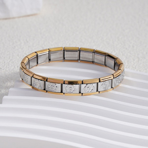 Modular Bracelet Zinc Alloy Heart Flower Pattern Unisex Gift Jewelry SMT486 - Product Image 2