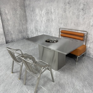 <span class=keywords><strong>Table</strong></span> <span class=keywords><strong>de</strong></span> marmite en acier inoxydable <span class=keywords><strong>de</strong></span> style industriel, la boîte peut être utilisée pour placer une cuisinière à induction et une cuisinière portable au butane. - Product Image 5