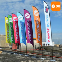 Drapeaux publicitaires en forme de larme de grande taille personnalisés à prix direct RONNINGSTAE, en polyester imperméable, en tissu d'aluminium, pour la plage