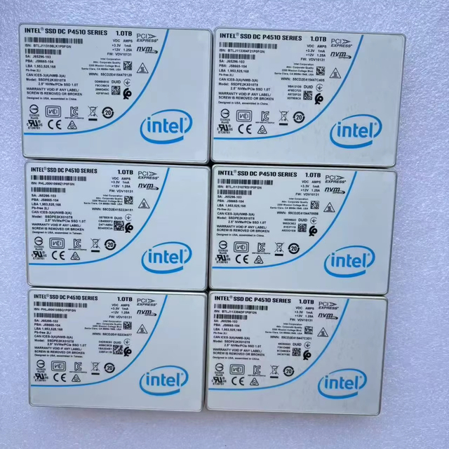 Pulled Fast Ship P4510 1TB 2.5" U.2 PCIe 3.1 X4 NVMe 3D2 TLC Enterprise SSD