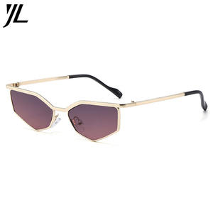 Nuevas Gafas de Sol Metálicas con Marco Completo, Estilo Ojo de Gato, Poligonales, Degradado, Estilo Europeo Americano, Individualista, <span class=keywords><strong>Y2K</strong></span>, Ciberfuturista, Forma de Diamante - Product Image 4