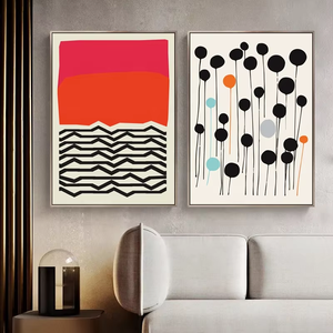 Vente chaude Rétro Photo Mur Art Abstrait Coloré <span class=keywords><strong>Cercle</strong></span> Impression <span class=keywords><strong>Peinture</strong></span> sur Toile Moyen pour Salon avec Cadre Noir - Product Image 4