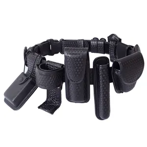 Gina 10 in 1 Security Law Enforcement Utility Tactical Duty Leather Belt Kit with Pouches 4048