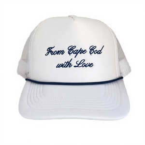 Gorra de Béisbol Personalizada Bordada Blanca de 5 Paneles con Malla de Espuma, Estilo Deportivo, para Ciclismo, Playa, con Cuerda Azul Marino, para Adultos, Bodas - Product Image 4