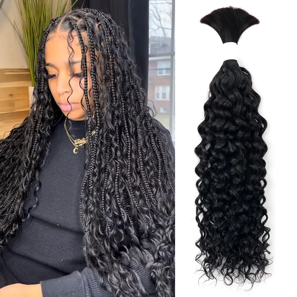 Wholesale Braiding Human Hair No Weft Bulk Raw Human Hair Bundles Wet and Wavy Human Braiding No Weft Bulk Hair