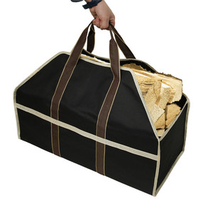 Large Capacity Outdoor Double Layer 600D <b>Logging</b> <b>Bag</b> Oxford Cloth Wear Resistant Firewood Storage <b>Bag</b> Rectangle Shape - Product Image 3