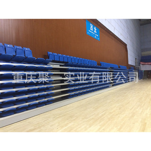 Gradas Eléctricas Retráctiles Plegables Azules para Campos Deportivos, Escuelas y Teatros - Product Image 1