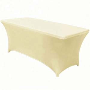 Indoor Custom Print Logo <b>Square</b> Customized Color Polyester Waterproof Oilproof <b>Tablecloths</b> Party Banquet Wedding 6ft Table Cover - Product Image 5