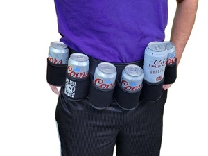 Neoprene Beer & Soda Can Holster Belt, Holds 6 Beverages, Waist Beer Holder Belt - Product Image 3