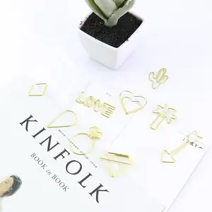 Different kinds gold series fancy design metal gold paper clip